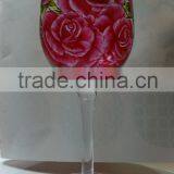 450ml Hand-painting Rose Flower Wine Glass thumbnail-1