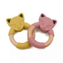 New Colors Custom Logo Baby Teethers Toy Silicone Wooden Teethers Toy thumbnail-2