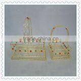 Antique Colorful Beaded Decorative Wholesale Wire Baskets thumbnail-1