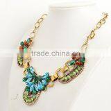 Fashion Gemstone Blue Turquoise Bead Chain Druzy Pendant Necklace For Women thumbnail-4