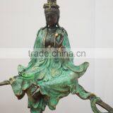 Bronze Green Color Guanyin Statue
