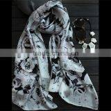 Wholesale Fashion Women Square Neck Silk Scarf thumbnail-6