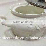 China Manufacturer Stocked Small Ceramic Porcelain Soup Tureen thumbnail-2