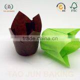 Grease Proof Paper Baking Cups Cupcake Liners Tulip Shaped Solid Color Cups for Cake Bread thumbnail-4
