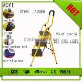 YK Sell Fast Multicolor Handrail Best Price Household Steel 3 Step Ladder With EN131 thumbnail-2