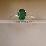 Silver Rings With Green Onyx thumbnail-1
