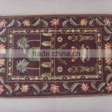 Suede Embroidery Brown Muslim Prayer Rug thumbnail-1