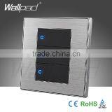 2015 Hot Sale Wallpad Push Button Random Click Switch 16A 110~250V Luxury Wall Light Switch 3 Gang 2 Way thumbnail-3