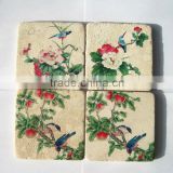 Beautiful Colorful Beige Marble Coasters With Cork Back Wholesale