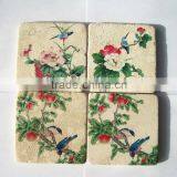 Beautiful Colorful Beige Marble Coasters With Cork Back Wholesale