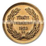 Replica Commemorative Gold Coin Collection 1 oz Turkey Fake Gold Bullion 100 Kurush Ataturk With Thick Gold Plated thumbnail-5