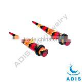 Snake Skin Acrylic Taper Earrings Piercing Wirh O Rings thumbnail-1