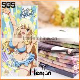 wholesale custom printed anime microfiber towel sports, towel for bathroom