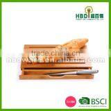 Bamboo Bread Cutting Board With Knife Set thumbnail-2