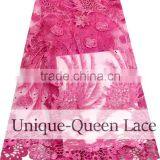 Peach Embroidery Tulle Fabric /2016 African Embroidered African Tulle Lace French Net Lace Fabric Nigerian Wedding African thumbnail-2