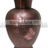 Butterfly Flight Urn Vase Copper Brown Fnish