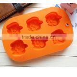 6 Cavity Pumpkin Elves Theme Halloween Silicone Cup Cake Pan thumbnail-3