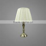 Metal Base And Body In Antique Brass Finish With Fabric Lampshade Mini Table Light Bedside Table Lamp Study Table Light thumbnail-1