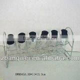 Glass Transparent Jar for Spice With Metal Rack