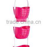 3 Tier Shower Caddy Bathroom Rack Plastic Hanging Over Basket Unit Shower Organizer thumbnail-5