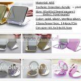 Plating Gold Silver Folding Portable Pocket Mirror thumbnail-2