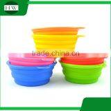 Folding Portable Colorful Travel Silicone Telescopic Pet Eat Drink Food and Water Bowl Cup Collapsible Accordion Foldable thumbnail-3