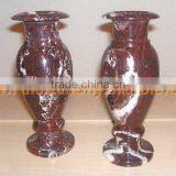 NATURAL RED ZEBRA MARBLE FLOWER VASES thumbnail-5