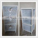 Shabby Chic Wooden Storage Chest Fully Assembled Wood Living Cabinet With White Hanging Hearts Handles thumbnail-6