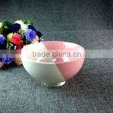 Japanese Style Cute Pink and White Mosaic Ceramic Ice Cream Serving Bowl thumbnail-2