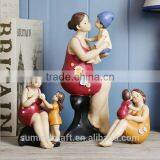 Resin Fat Lady Figurines Mother and Child Sculptures thumbnail-2