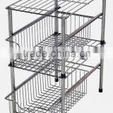 Stackable Under Sink Cabinet Sliding Basket Organizer Drawer thumbnail-1