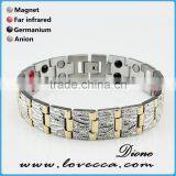Cheap Wholesale Fashion Hot Selling Men Silver Stainless Steel Magnetic Bracelet thumbnail-2