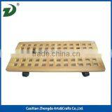 Modern Design Natural Wood Mat With Wheels for Your Flower Pot thumbnail-3