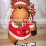 Factory Direct Christmas Reindeer Shape Ceramic Christmas Figurine for Decoration thumbnail-1