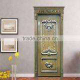 Luxury French Baroque Style Solid Wood Carved Blue Door With Golden Frame BF11-09223c thumbnail-6