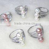 Three Pearls Stainless Rings Tihatian Pearl Ring thumbnail-2