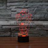 Best Selling High Quality 3D Illusion Light Santa Claus Shape A Great Night Light USB Power For Kids As Chirstmas Gift thumbnail-4