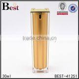 30ml Fancy Square Shape Gold Acrylic Cosmetic Bottle for High Grade Cosmetic thumbnail-1