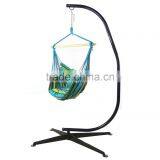 Green and Grey Stripe Polyester Hanging Hammock Chair With Cushion thumbnail-5