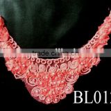 Hot! red saree neck design with hand embroidery