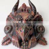 Hand Crafted Wooden Mask of Garudh Wall Hanging Made In Nepal thumbnail-1