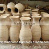 Round Natural Color Bamboo Flower Vase thumbnail-1
