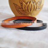 Custom color flowerer design rounded wooden bangle bracelet