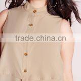 Wholesale Plus Size Clothing 2016 Fancy Buttons Tunic Top HST3701 thumbnail-5