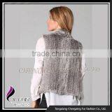 CX-G-B-185C Wholesale Women Plus Size Fur Vest Knitted Real Rabbit Fur Gilet thumbnail-5