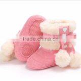 2017 Winter Suitable Wholesale Soft Woolen Baby Kids Cute Girls Snow Boots thumbnail-4