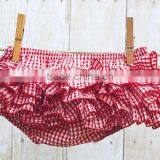 New Design Kids Boutique Clothing Baby Cotton Diaper Cover Bloomers Baby Girl Soft Gingham Underwear Ruffle Shorts thumbnail-1