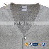 V-Neck Knitted Men Pure Cashmere Sweaters Grey Cashmere Sweater Cardigan thumbnail-3