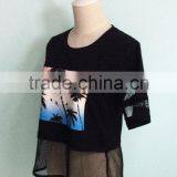 Hollow Out Girl Tshirt With Picture Pattern thumbnail-5