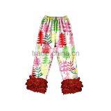 Wholesale Giggle Moon Latest Design Fall Winter Children Christmas Girls Cotton Triple Ruffle Pants thumbnail-2